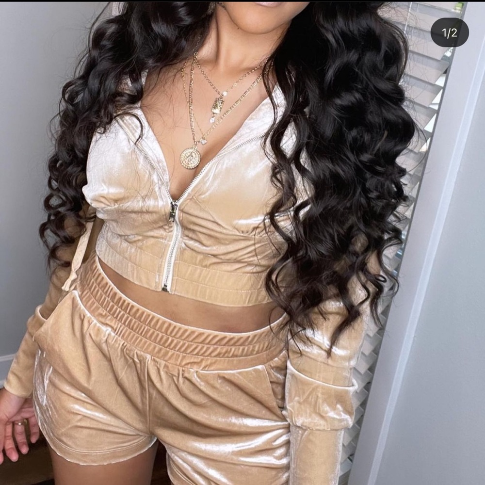 Velour 2 piece short set